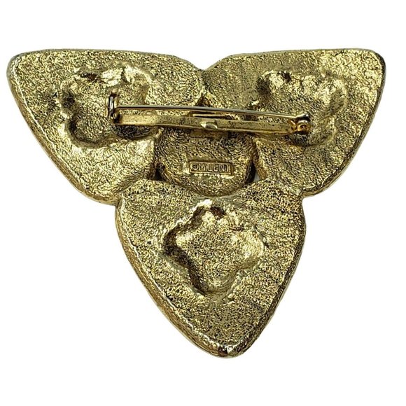 Vintage M JENT Brooch Pin Egyptian Revival Triangular Shape Statement Gold Tone - Picture 11 of 12